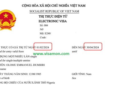 Dịch vụ xin evisa Việt Nam khẩn 2h, trọn gói